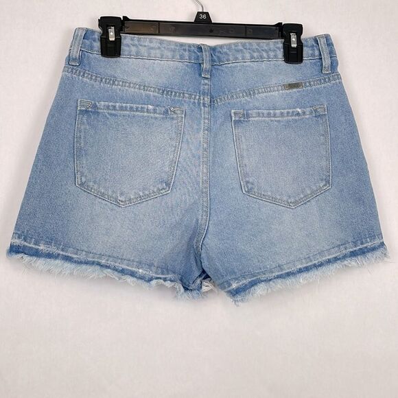Kancan Lorraine Ultra high Rise Distressed Buttonfly Denim Shorts. Size Medium. - Picture 11 of 13